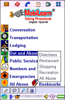 MobiLearn Talking Phrasebook, English-Spanish