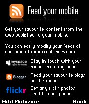 Mobile RSS and Mobizines Reader