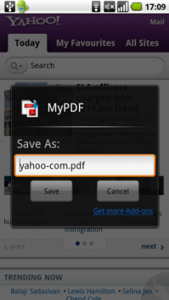 Web to PDF Add-on for Dolphin Browser HD