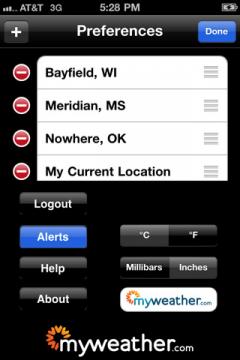 MyWeather Mobile for iPhone