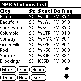 NPR Stations List - HanDBase DB