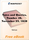 Notes and Queries, Number 56, November 23, 1850 for MobiPocket Reader