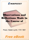 Observations and Reflections Made in the Course of a Journey through France, Italy, and Germany, Vol. I for MobiPocket Reader