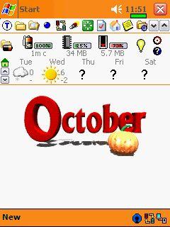 October Animated Theme for Pocket PC