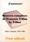 Oeuvres completes de Francois Villon for MobiPocket Reader