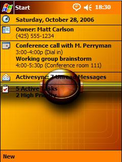 Orange Background BST Theme for Pocket PC