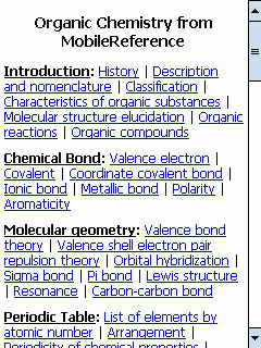 Organic Chemistry Quick Study Guide (Palm OS)