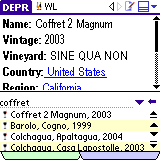 PDA Wine List for Palm OS