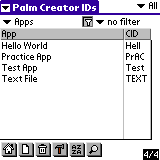 Palm Creator IDs