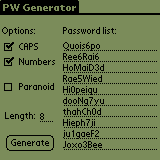 Password Generator for Palm OS