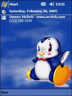 Penguin In Indigo Theme for Pocket PC