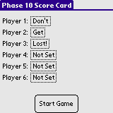 Phase 10 Score Card