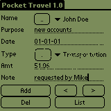 Pocket Travel for Palm OS