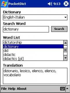 PocketDict English - Italian for Pocket PC