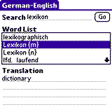 PocketDict German - English for Palm