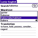 PocketDict Latin - English for Palm