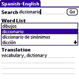 PocketDict Spanish - English for Palm