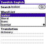 PocketDict Swedish - English for Palm