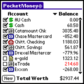 PocketMoney for Palm OS