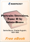 Portraits litteraires, Tome II for MobiPocket Reader