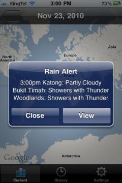 Rain Alert for Singapore