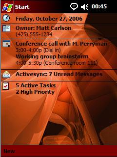 Red Background BST Theme for Pocket PC