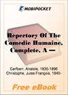 Repertory Of The Comedie Humaine for MobiPocket Reader