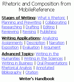 Rhetoric and Composition Quick Study Guide (Palm OS)