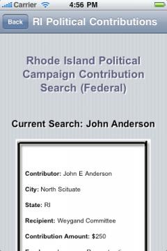 Rhode Island Political Campaign Contribution Search (Federal)