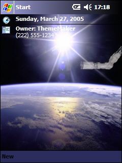 Robot Over Earth Theme for Pocket PC