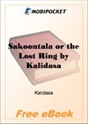 Sakoontala or the Lost Ring for MobiPocket Reader