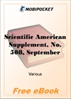 Scientific American Supplement, No. 508, September 26, 1885 for MobiPocket Reader