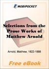 Selections from the Prose Works of Matthew Arnold for MobiPocket Reader