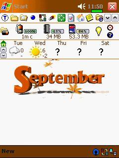 September Animated Theme for Pocket PC