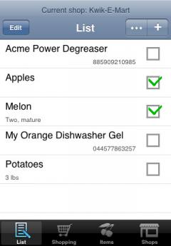 Shopping List for iPhone