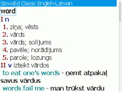 SlovoEd Classic English-Latvian Dictionary for BlackBerry