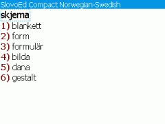 SlovoEd Compact Norwegian-Swedish & Swedish-Norwegian Dictionary for BlackBerry