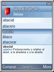 SlovoEd Deluxe Spanish explanatory dictionary for UIQ 3.0