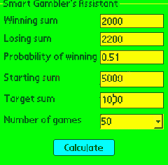 Smart Gambler's Calculator for Palm OS