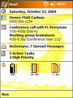 Spb Abstract Yellow Ext Theme for Pocket PC