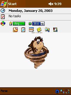 Spinning Taz Animated Theme for Pocket PC