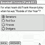 Sports Trivia (Baseball Pack 1) for Palm OS