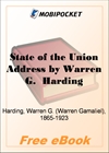 State of the Union Address by Warren G. Harding for MobiPocket Reader