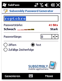 Subsembly Password Generator