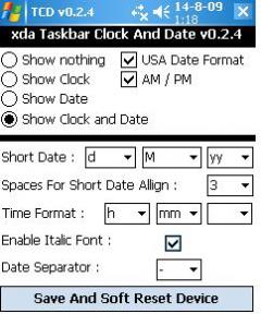 TCD (Taskbar Clock and Date)
