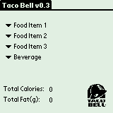 Taco Bell calorie counter