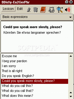 Talking English-German Dictionary phrasebook for Linux