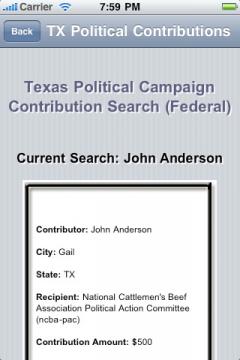 Texas Political Campaign Contribution Search (Federal)