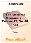 The American Missionary - Volume 42, No. 08, August, 1888 for MobiPocket Reader