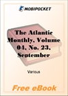 The Atlantic Monthly, Volume 04, No. 23, September, 1859 for MobiPocket Reader